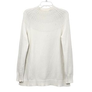 Anthropologie Welford White High Neck Long Sleeve Tunic Sweater Women Medium
